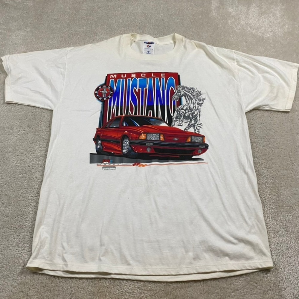 VTG Ford Mustang T Shirt Mens XL Motorsports Racing 90s Muscle Car 1992